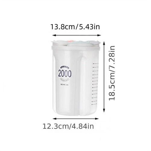 1 Pc Food Storage Box; Sealed Storage Container BPA Free Plastic Cereal Dispenser; Large Kitchen Storage Container With Lid And Compartment For C
